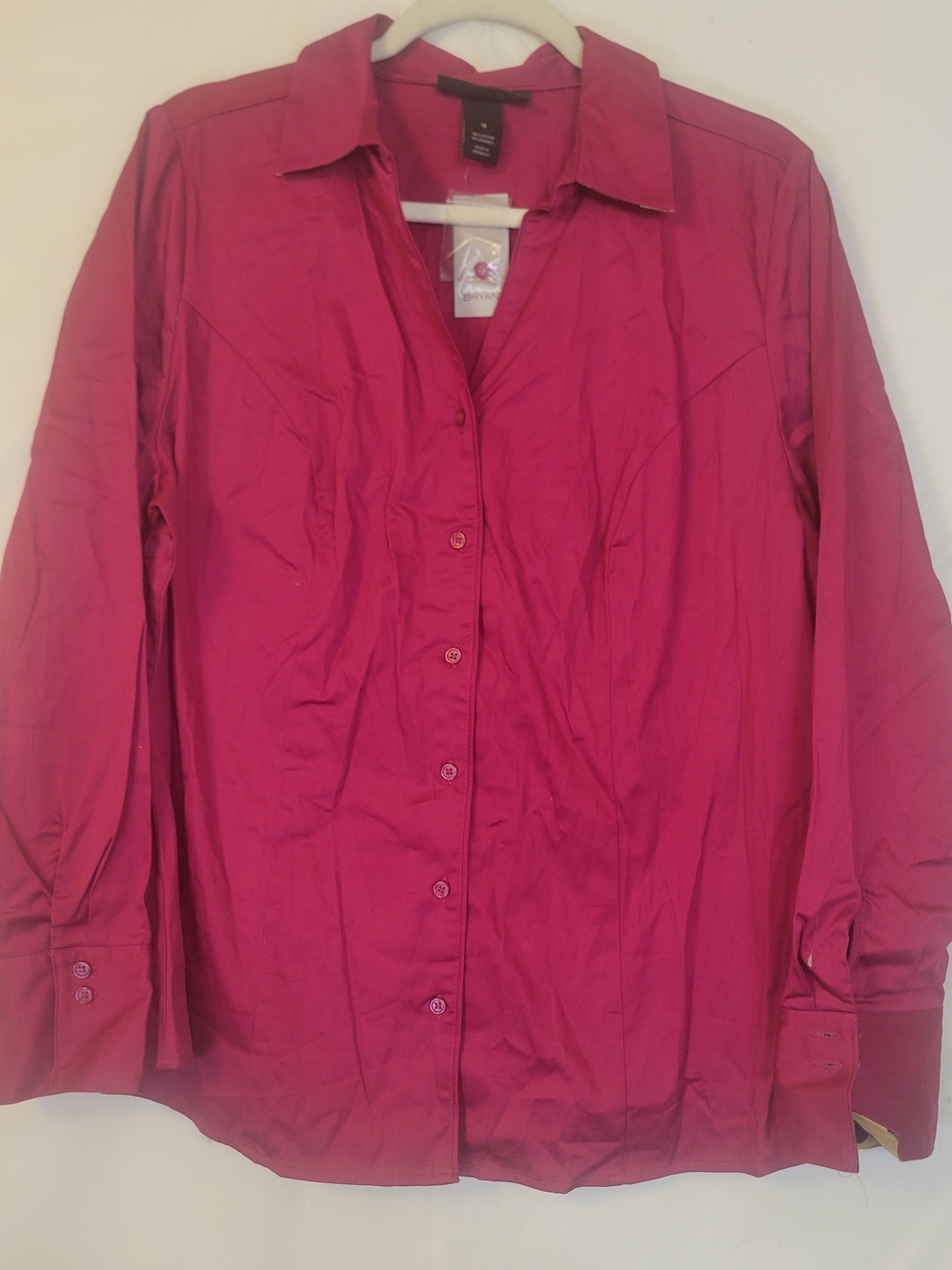 Lane Bryant Magenta Button-Front Shirt